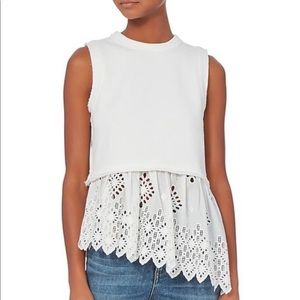 SEA-NY white cotton sleeveless sweater top